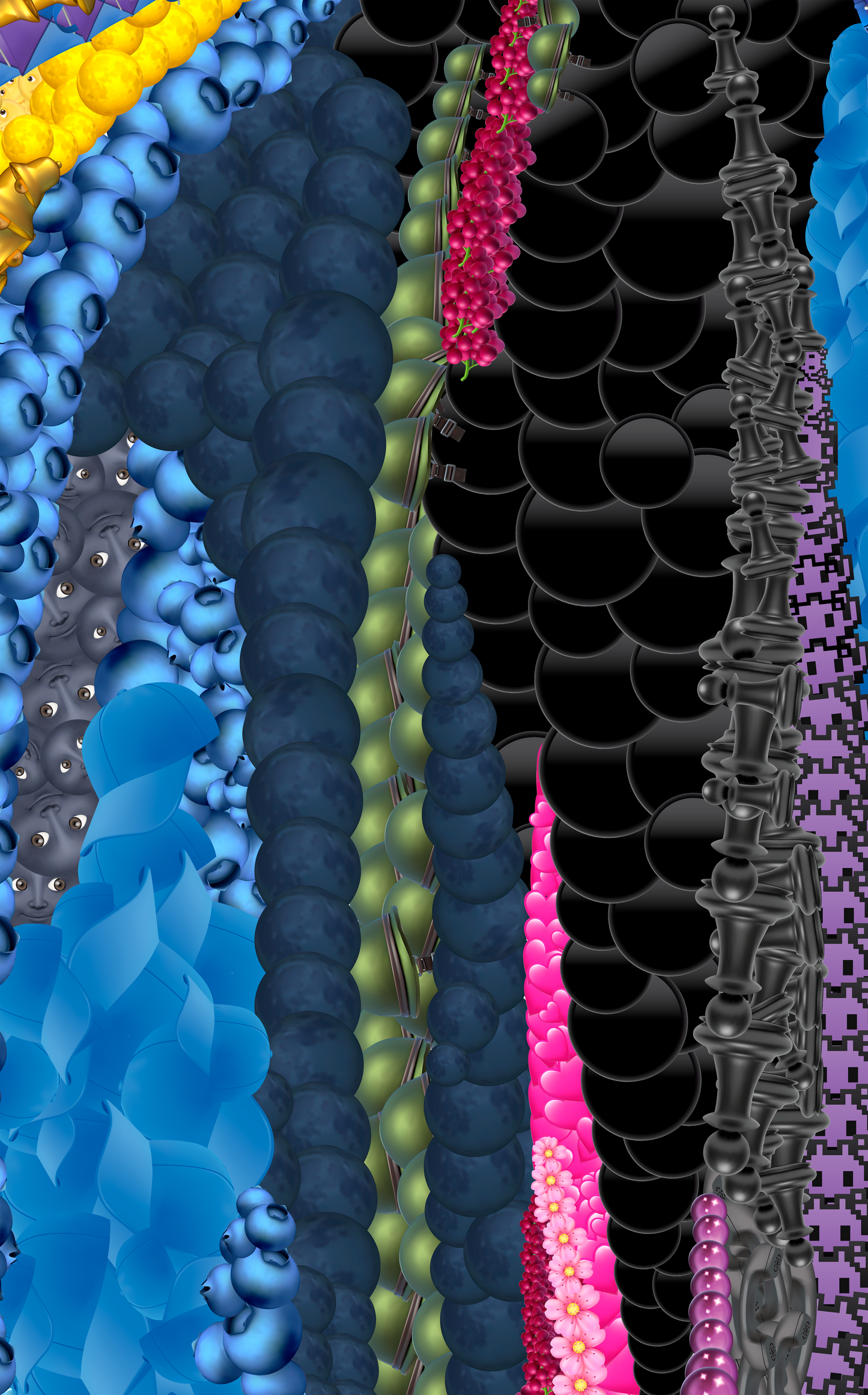 โFlowerโ (Grey Lines with Black, Blue, and Yellow)