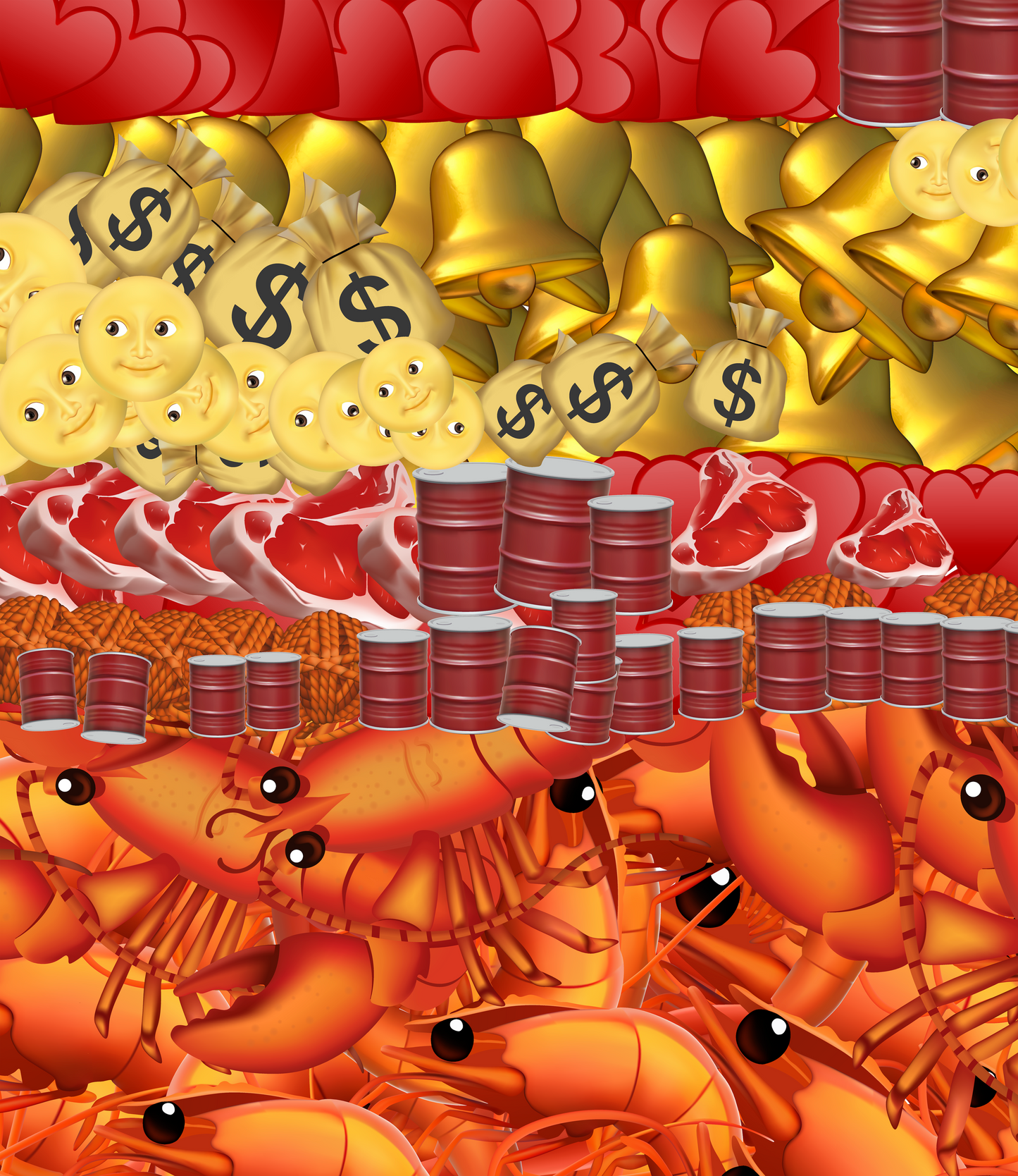 Shrimp and Cash (Orange, Red, Yellow)
